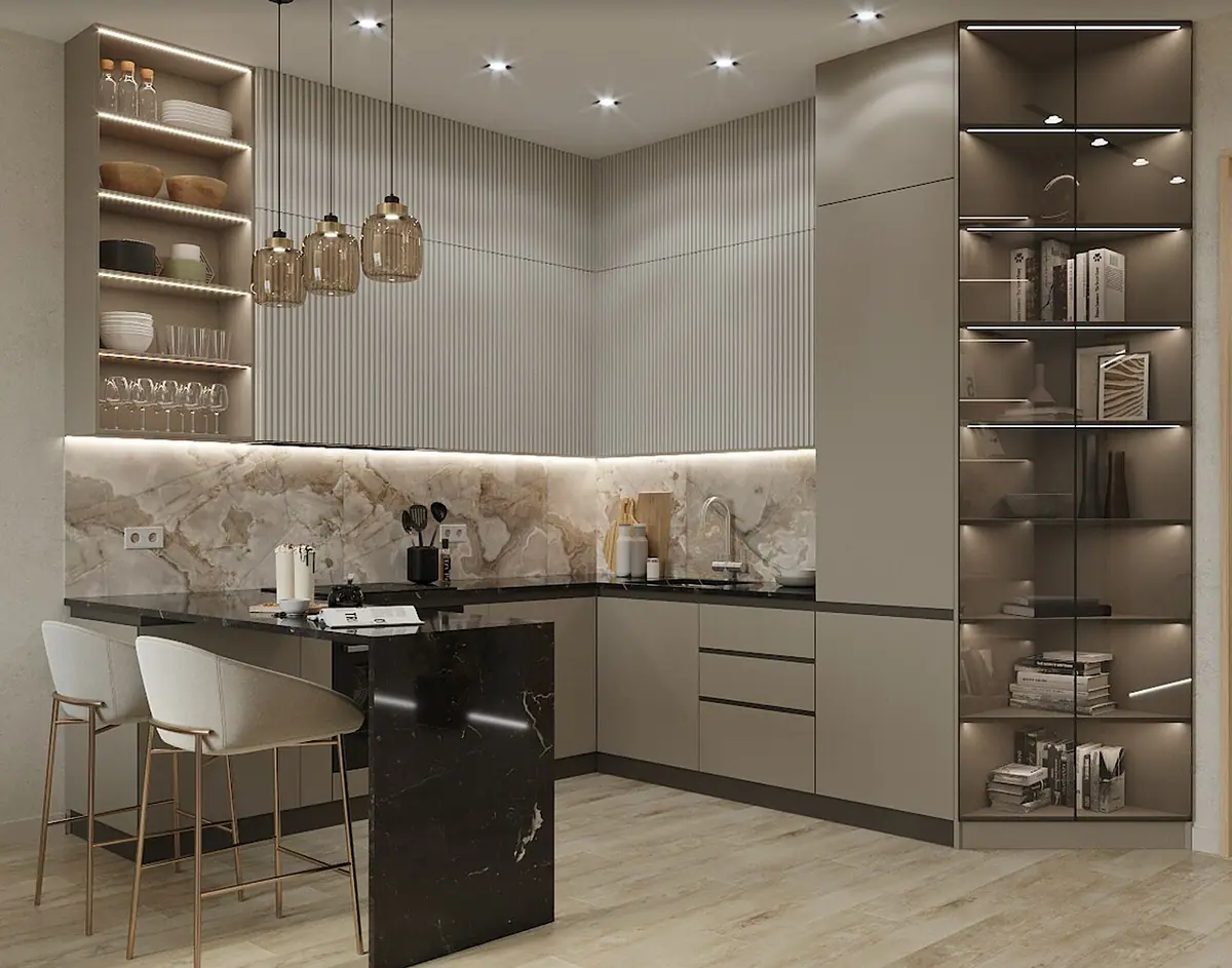 Cocina moderna recién reformada